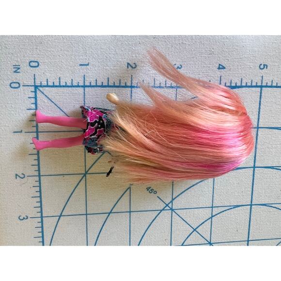 Littlest Pet Shop Blythe Doll Blonde Pink hair Blue Dress - Picture 3 of 3